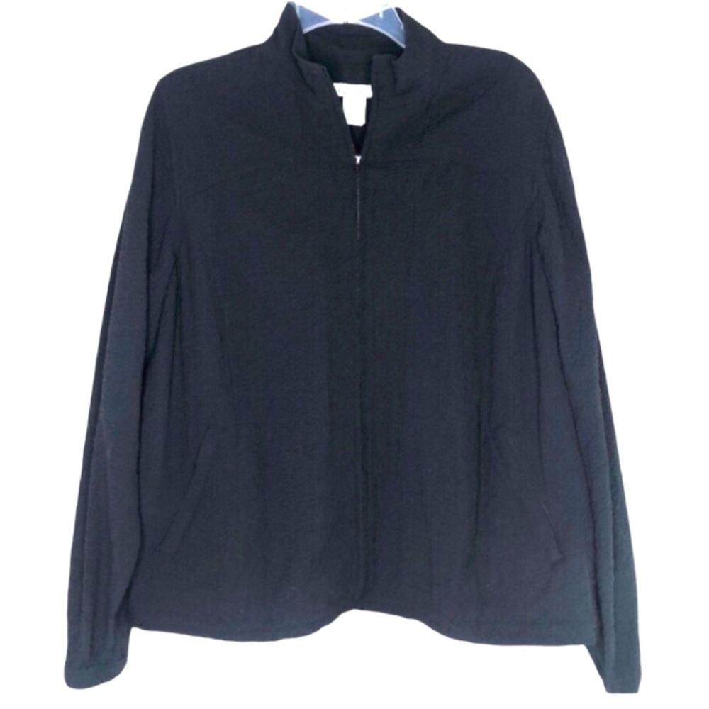 Orvis Black Crepe Lightweight Jacket  Zip front MP